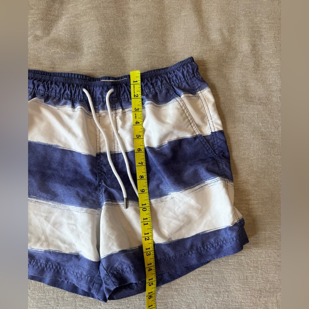 American Eagle men’s small blue and white striped swim trunks board shorts - Picture 10 of 11